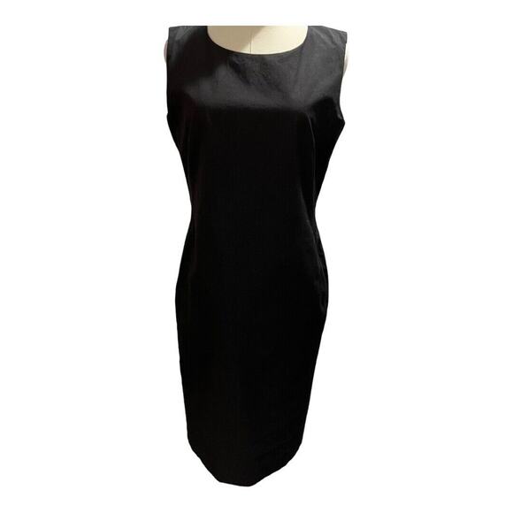 Jil Sander Women's Sleeveless Sheath Dress Black Pin Hole Design Sz Lg/US 8/40 - Picture 1 of 11